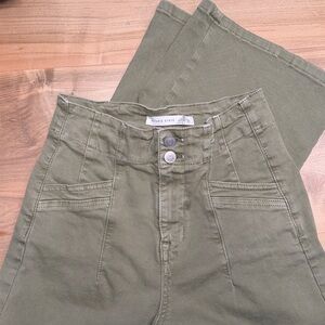 Altar'd State Olive-Tone Wide Leg Jeans